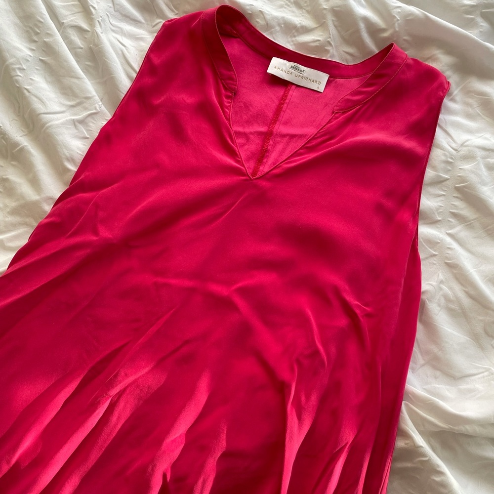 amanda uprichard, 100% silk red slip dress